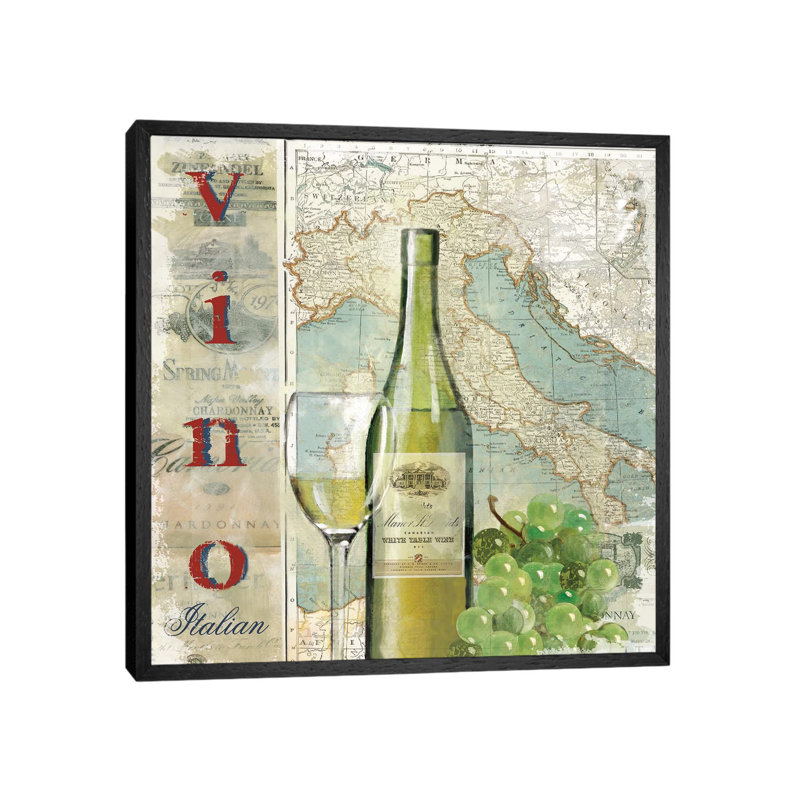 Vino by Carol Robinson - Print on Canvas, 66.04 cm H x 66.04 cm W, Black Framed