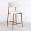 Ensemble de 2 tabourets de bar à hauteur de comptoir, tabourets de bar rembourrés avec pieds en métal pour îlot de cuisine, beige