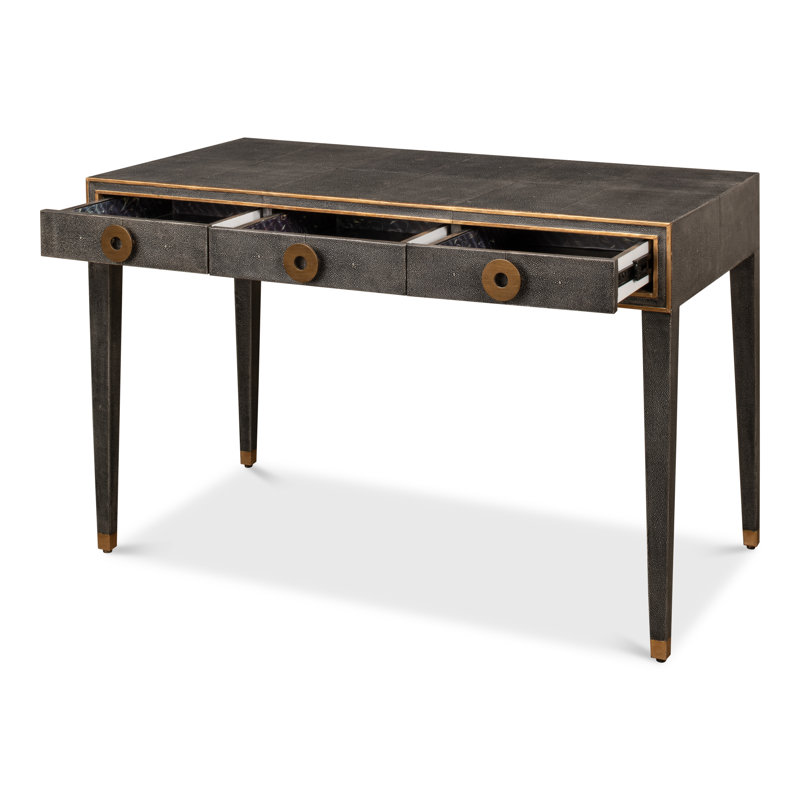 Shagreen Iron Writing Desk, Antique Gray