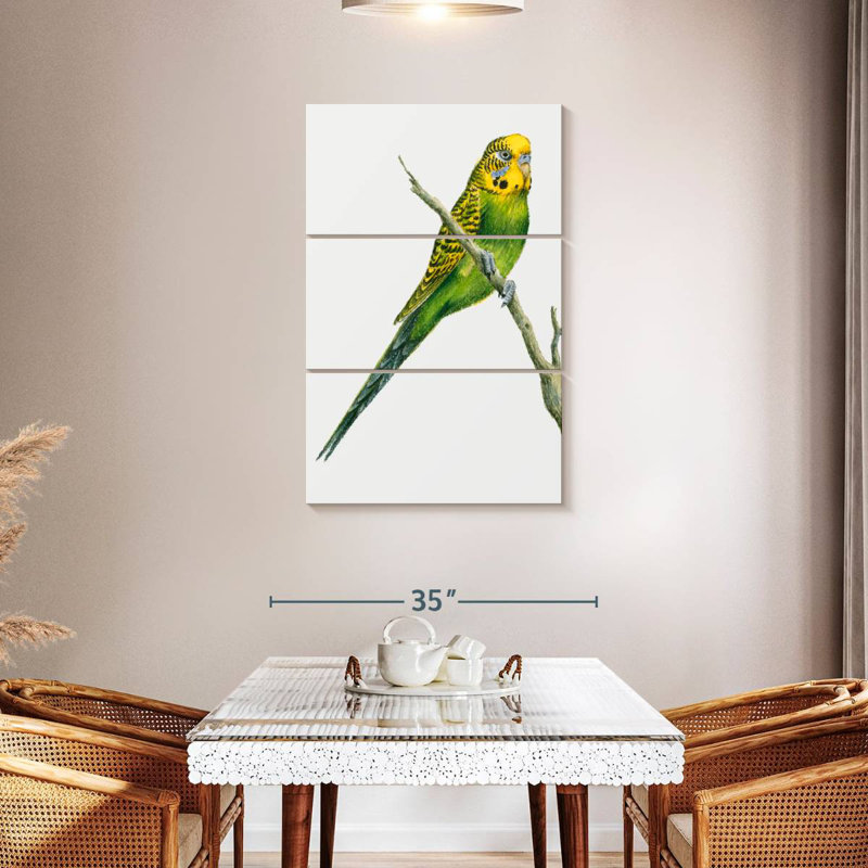 Brampt Perched Budgerigar, 45" H x 28" W