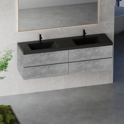 Meuble-lavabo mural moderne pour salle de bain