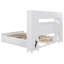 Lit en bois avec armoire, tablette et prises tout-en-un
