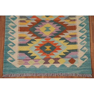 Reversible Wool Kilim Oriental Runner Rug 3x11