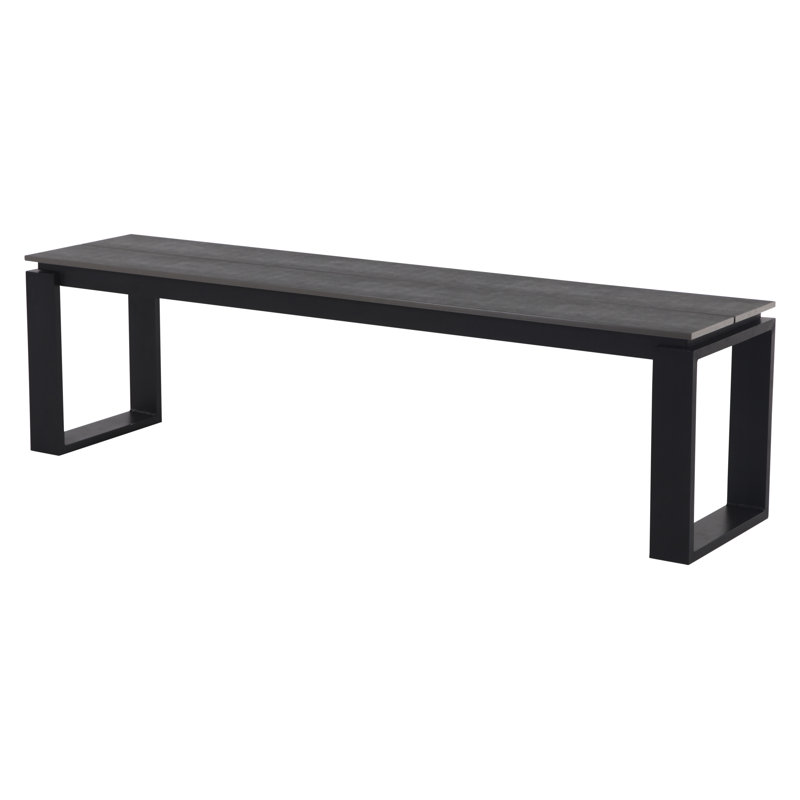 Kellen Powder Coated Aluminium Garden Bench, Grey