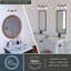 Luminaire de salle de bain traditionnel en bronze bruni huilé à 3 lumières de 19 po de largeur Moyer, abat-jour en verre albâtre blanc, à intensité variable, compatible avec DEL, applique murale au-dessus du miroir-1270117666