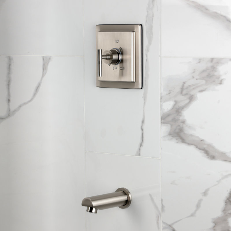Kingston Brass Manhattan Single-Handle Pressure Balanced Tub Faucet, Brushed Nickel