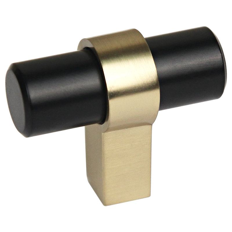 Emery 1 1/2" Length Bar Pull Multipack, Matte Black/Satin Gold