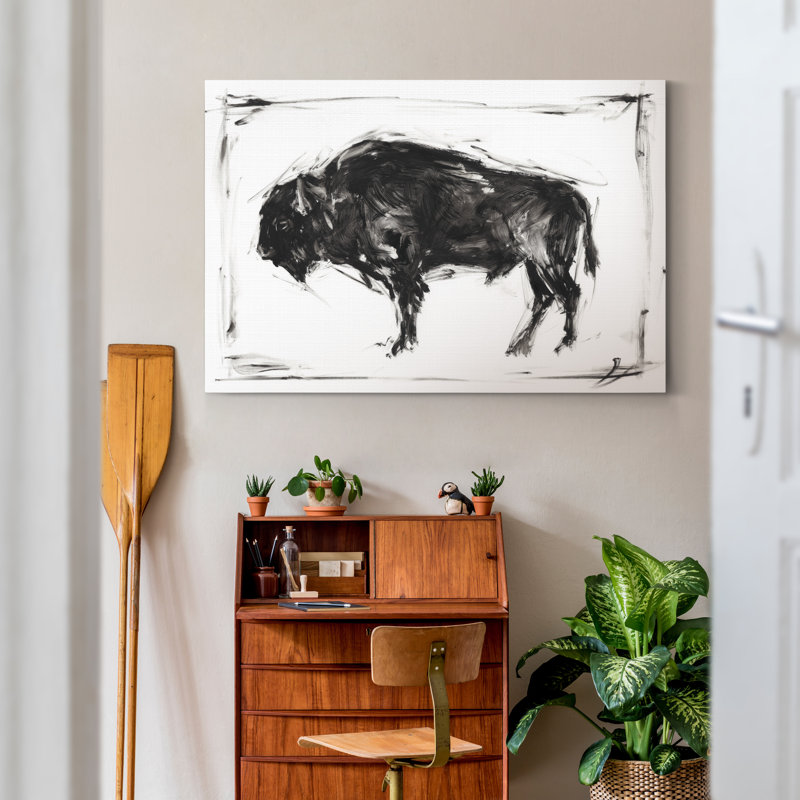 Dynamic bison II, reproduction d’art sur toile, H 27 po x l 18 po x P 1 po