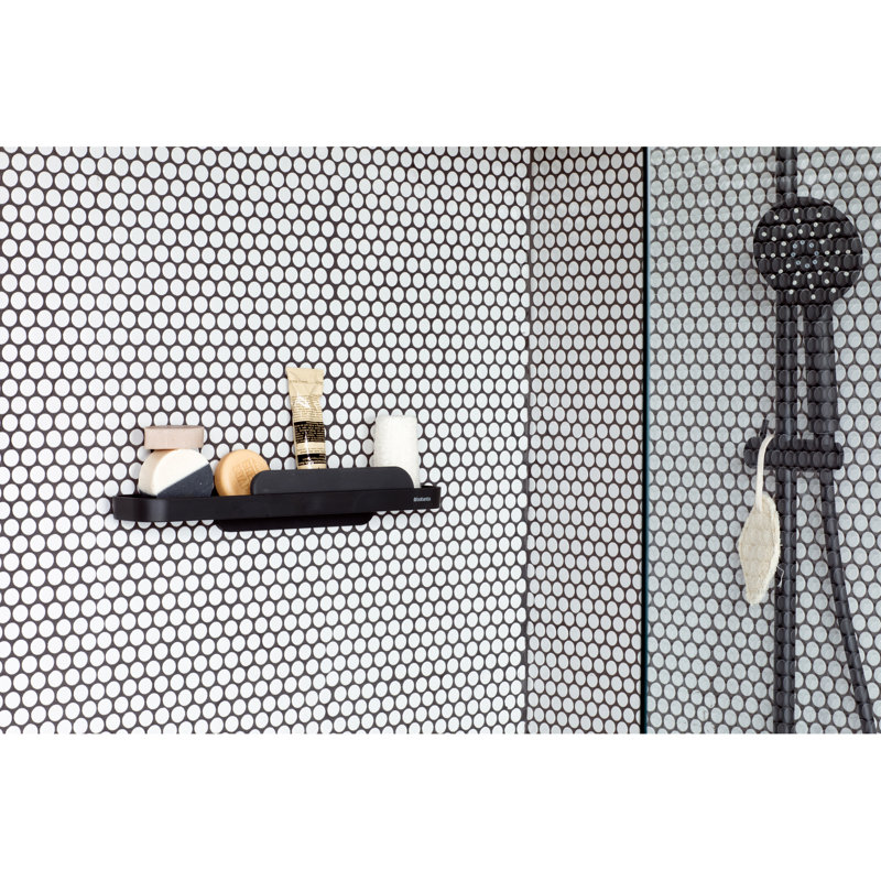 Brabantia Mindset Shower Shelf with Squeegee, Dark Grey