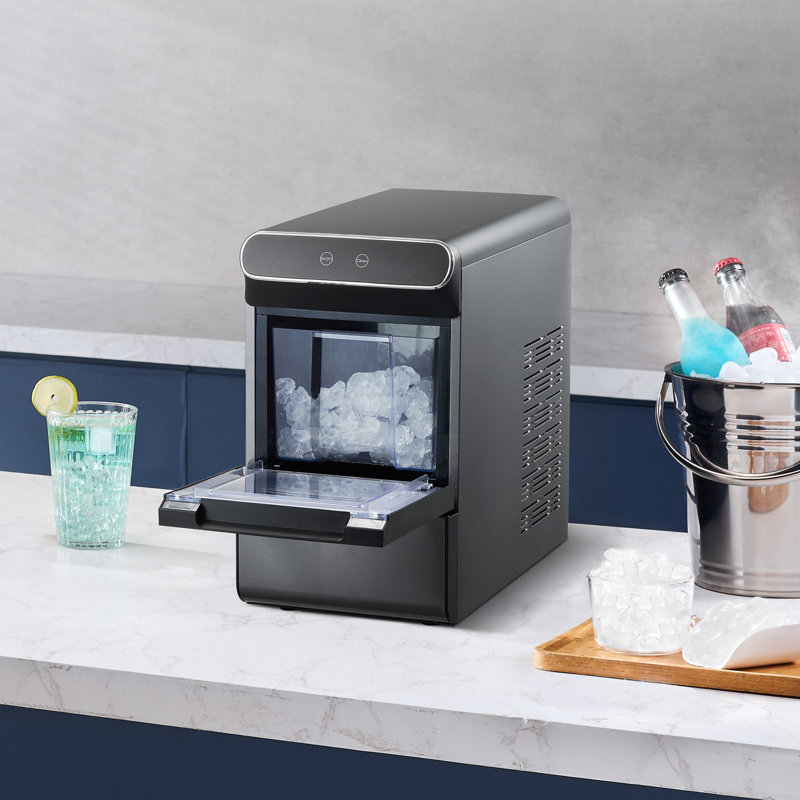 Countertop Nugget Ice Maker 37Lbs/24H Self-Cleaning with Scoop Basket Home Bar