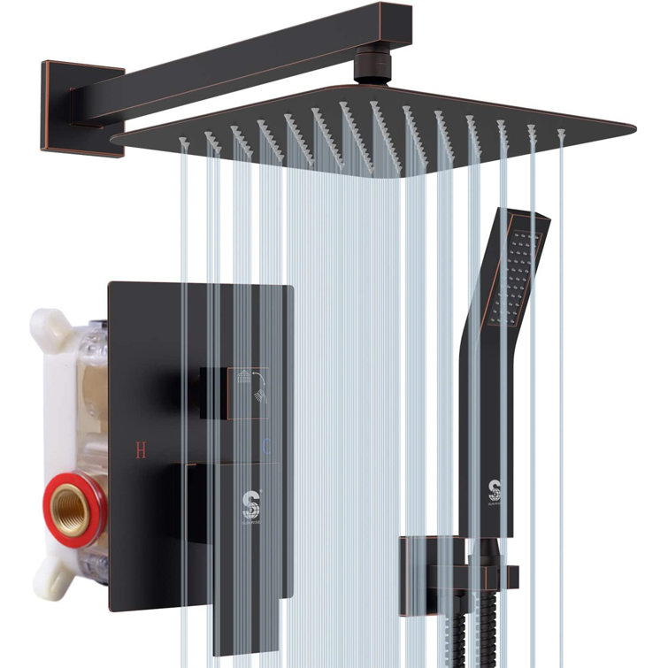 10 Inch Wall Mounted Complete Shower System with Rough-In Valve