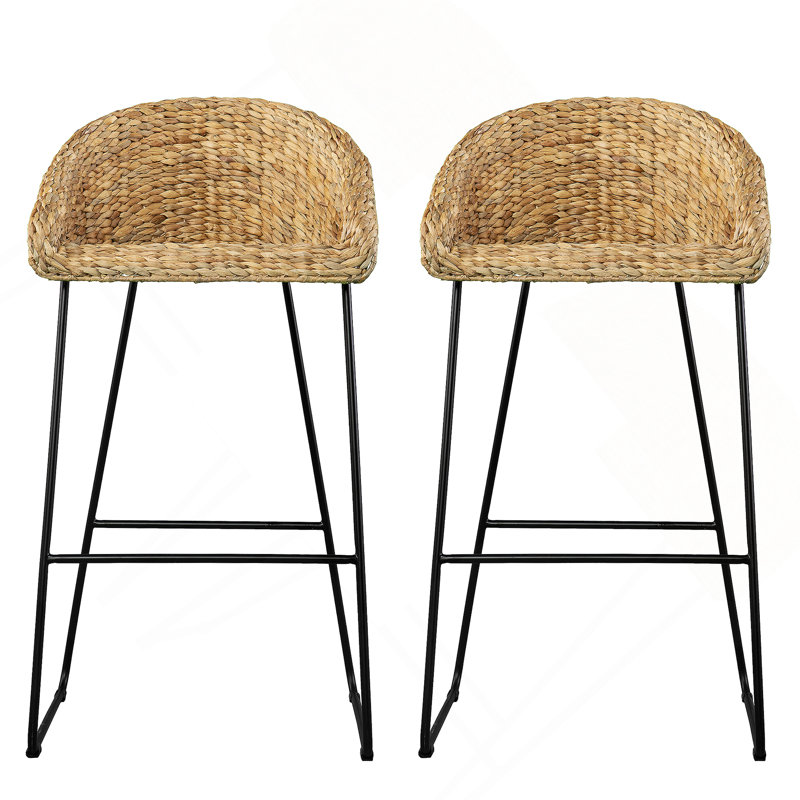 Ensemble de 2 tabourets de bar Landrine Water Hyacinth