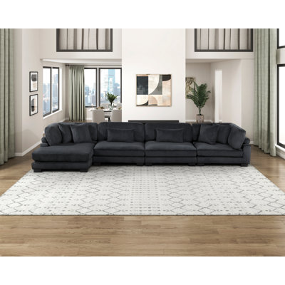 Canapé modulaire 4 pièces avec méridienne réversible Constantino