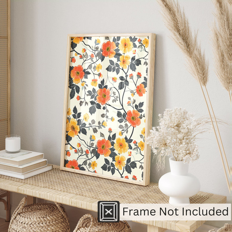 «Floral Flower Symphony I», reproduction d'art rétro sans cadre, H 10 po x l 8 po