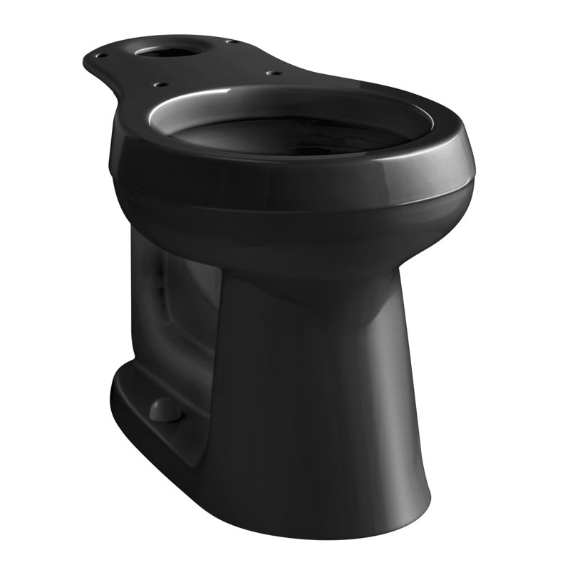 Cimarron Comfort Height Round Toilet, Black Black, Left-Hand