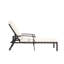 Chaise longue en fonte d'aluminium beige avec roulettes, tissage croisé et réglable, matériau, dimensions de l'emballage: 41,73 po x 24,41 po, 12,99 po, poids 40,79 lb, profondeur, largeur, hauteur