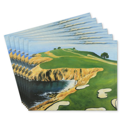 Pebble Beach Golf Links Polyester Eiver Set of 6 Decor