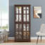 Vitrine Curio, vitrine antique avec portes en verre, tablettes réglables pour objets de collection, vitrine rétro à quatre portes pour la maison ou le bureau, vitrine antique E26, ampoule incluse