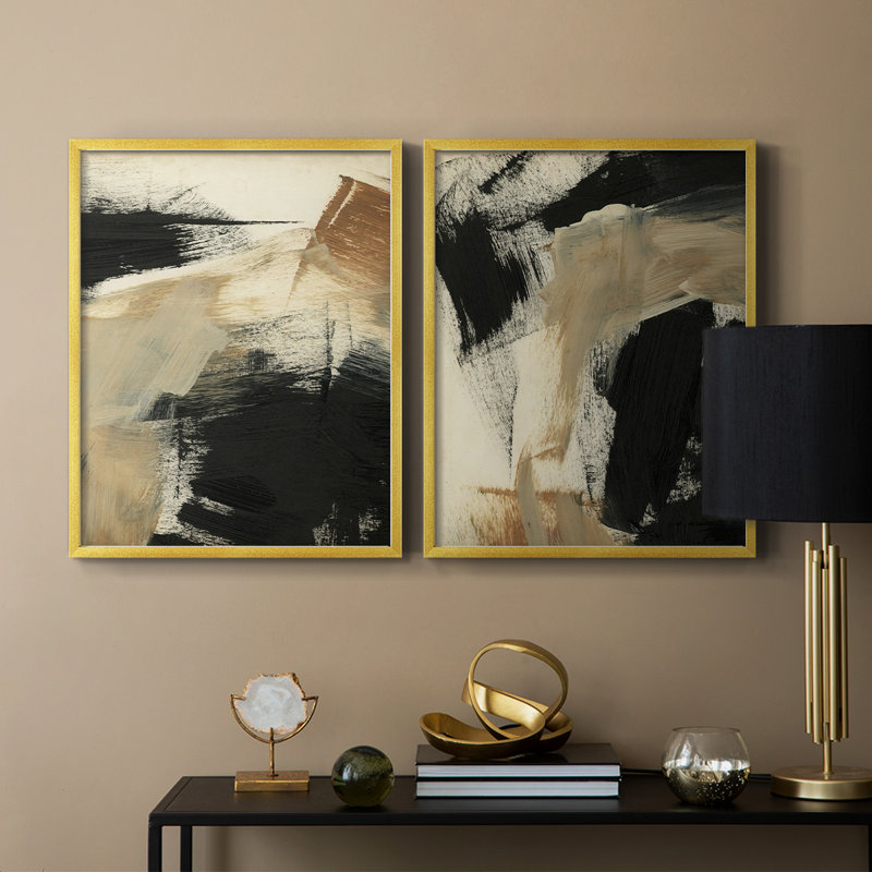 Baked Paintstrokes III - reproduction encadrée de qualité supérieure - prête à être accrochée - aucun clou requis - aucun clou requis