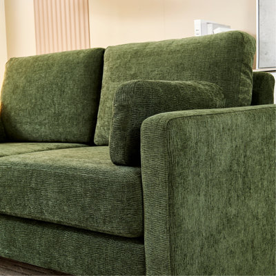 Petit canapé causeuse moderne en chenille de style Mid-Century avec coussins de dossier 58,66 po Nataleigh