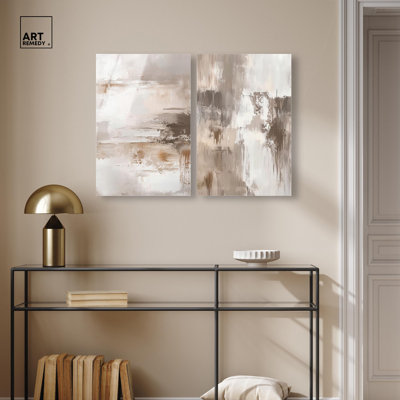 Stonewashed Tones Duo Acrylic Print Abstract Wall Decor Set by Art Remedy, Ready to Hang, 16 x 24