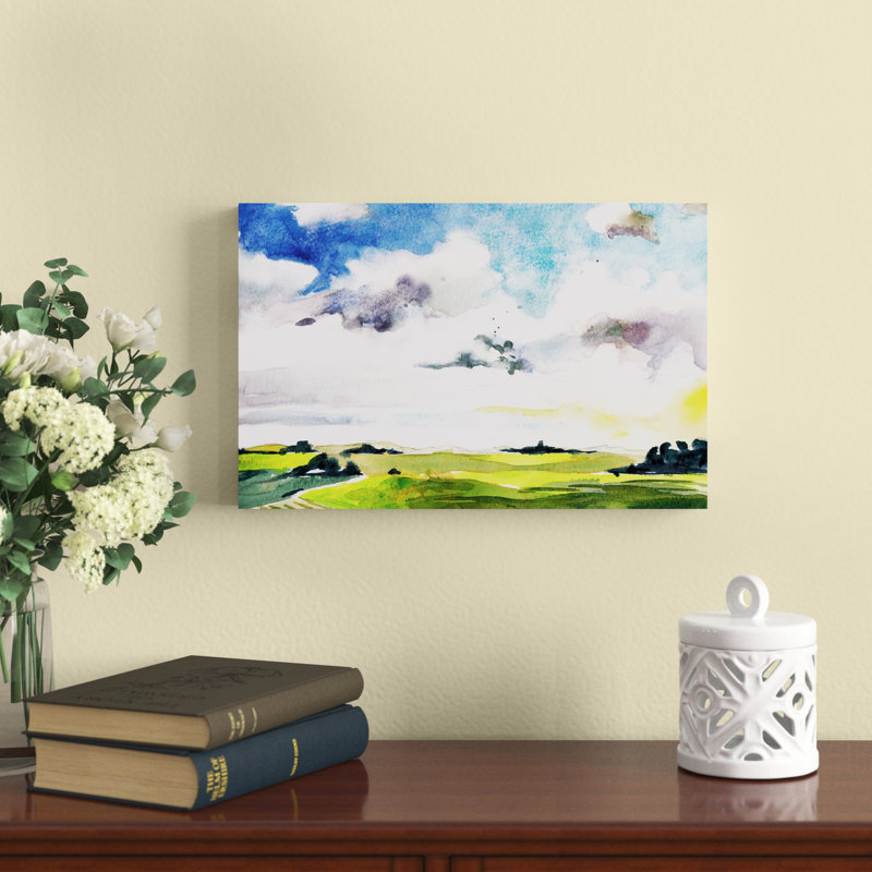 Sky View VI by Paul McCreery - Painting, 30cm H x 46cm W, Black Floater Framed