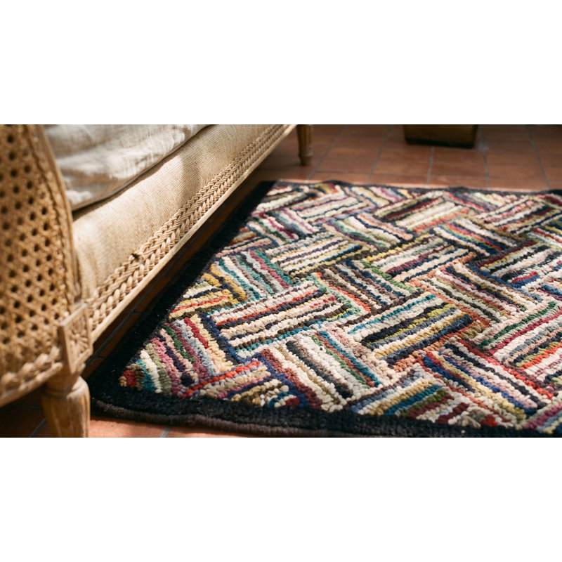 Antique American Hooked Hallway Runner Rug