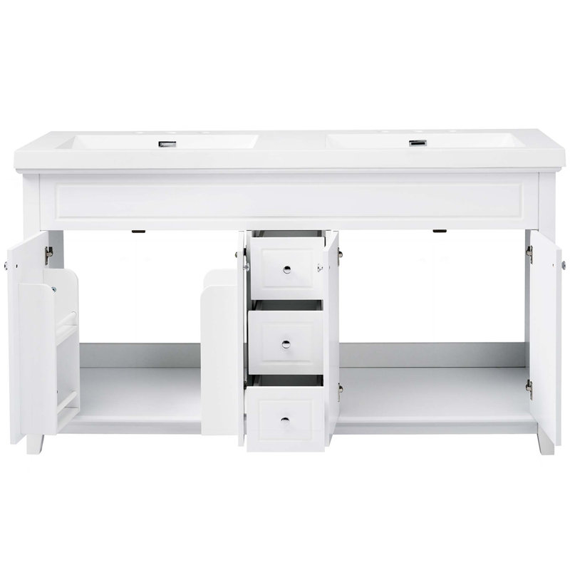 Freestanding Standard Free Standing Single Double Vanity Bathroom Vanity With Resin Top