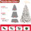 Arbre de Noël enneigé 8 pi avec 700 lumières Ul, 54 pins, pointes enneigées, structure à charnières 1754, support en métal robuste pour l'apparence des Fêtes d'hiver, feuillage véritable, design, décoration de base stable