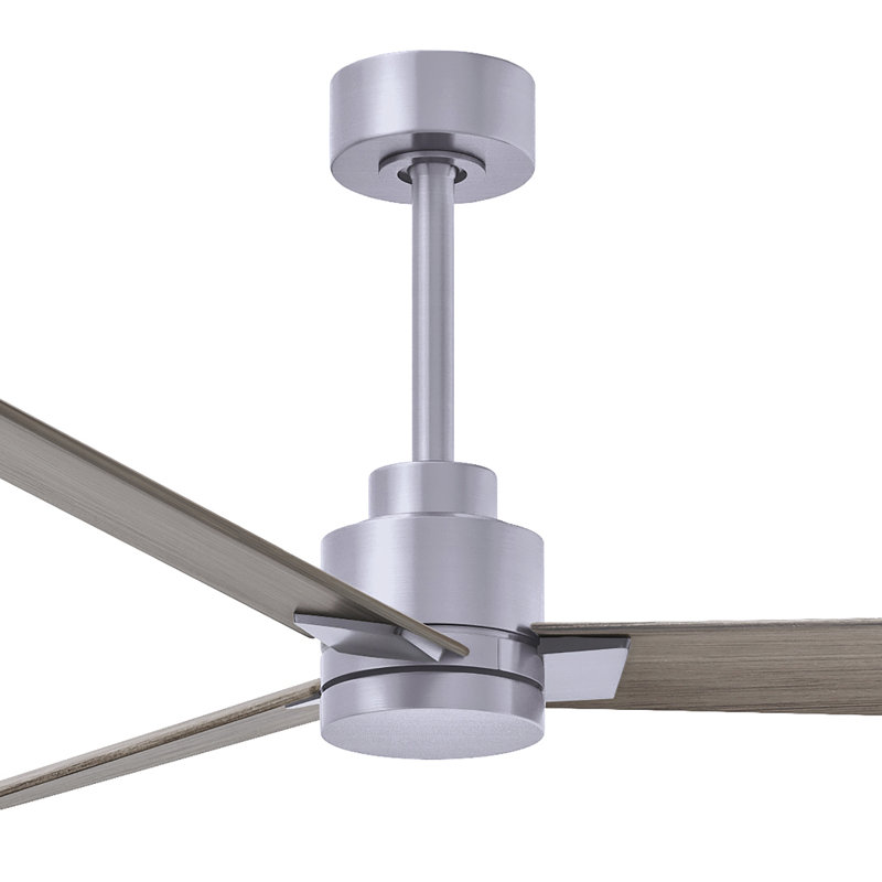 Ventilateur de plafond Alessandra, Gris cendré, Nickel brossé