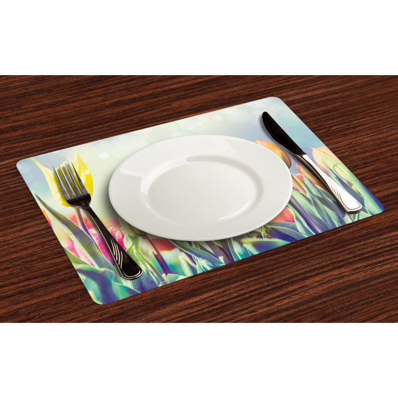 Gaudette Pastel Tulips Flower Bed Park Placemat