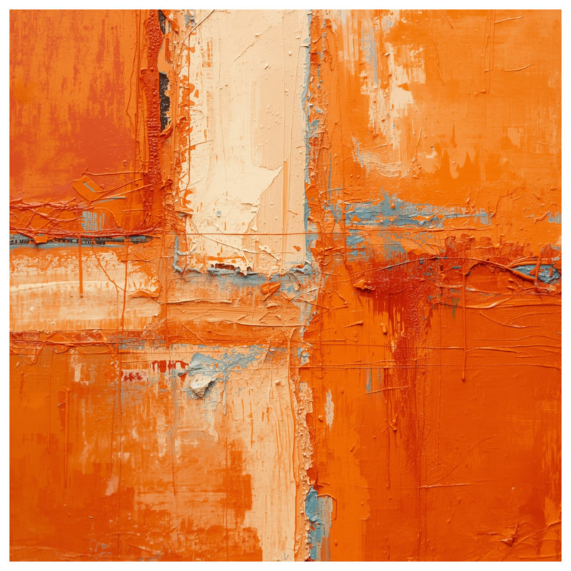 Tapis de bain texturé abstrait orange, L 24 po x L 17 po