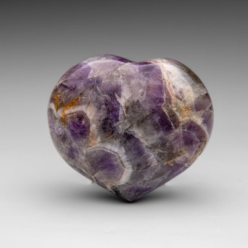Polished Chevron Amethyst Heart From Brazil (383.7 Grams)