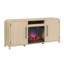 Meuble télé moderne incurvé Chantelle de 70 po avec foyer électrique intelligent duraflame®, commande vocale et application Alexa, chêne côtier-128929305