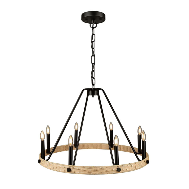 Lustre 8 lumières Braneisha noir