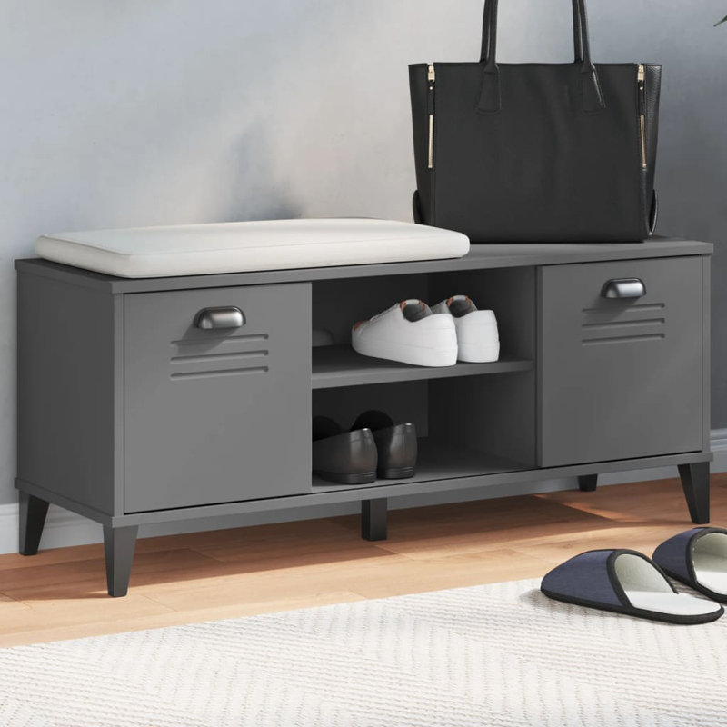 Armoire de rangement pour chaussures 4 paires, Gris anthracite