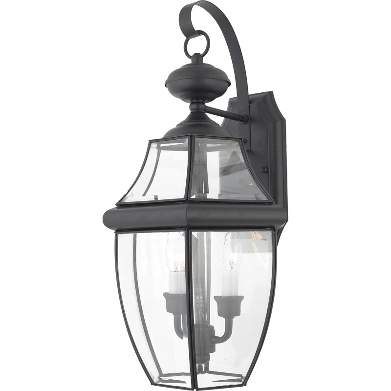 Newbury 2-Light Mystic Black Outdoor Wall Lantern, Mystic Black