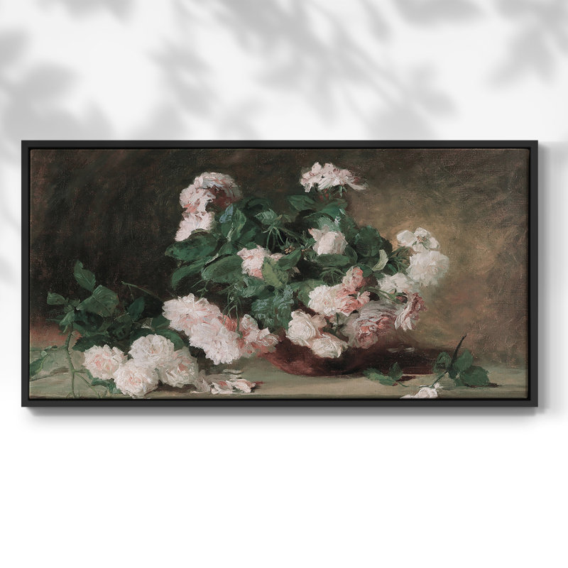 Série botanique-CD-galerie encadrée-Prêt à accrocher, H 25 po x l 49 po, Noir