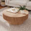 31.5" Modern Round Coffee Table with Storage, Solid Wood Veneered Accent Table-1501319122