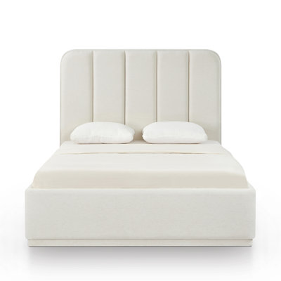 Grand lit en chenille crème Parker
