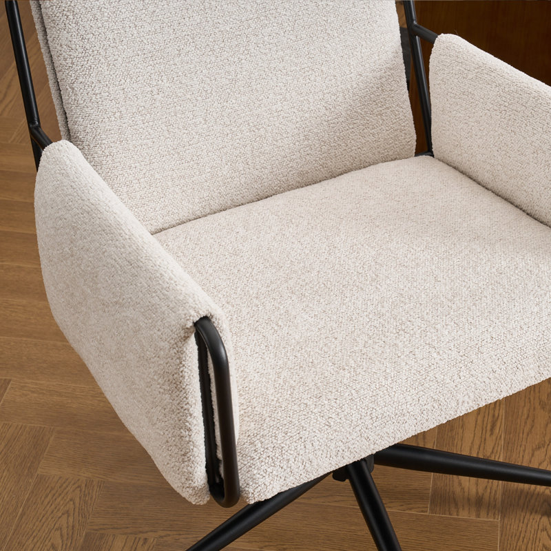 Chaise de bureau extra large rembourrée, Beige