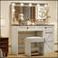 Coiffeuse 43,4 ", coiffeuse avec grand miroir et 11 lumières DEL, luminosité réglable, coiffeuse avec 3 tiroirs, coiffeuse (avec tabouret)-112696854