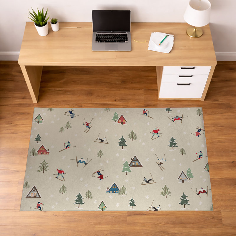 Tapis de bureau léger antidérapant Downhill, Beige, L 60 po x P 84 po