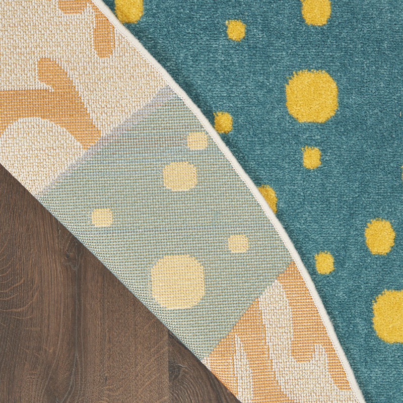 Tapis transitionnel multicolore Newton, Rond 5 pi 3 po