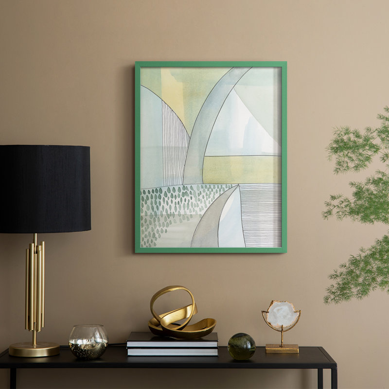 Mint Reflection II Framed Print - Solid Wood, H 15 po x l 12 po, Vert