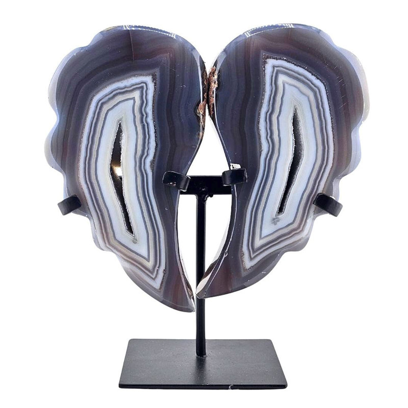 Éternité grandes tranches d'agate |  Gris, H 13 po x l 3 po x P 7 po