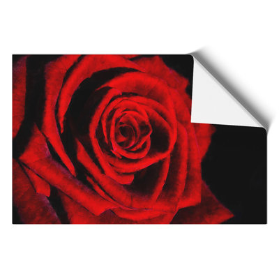 Red Rose Flower Painting - Frameless Print
