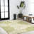 Zinnia Modern Floral Textured Weave Green/Cream Indoor/Outdoor Rug-94361343