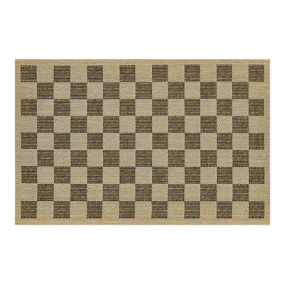 Black Check 5' X 8' Indoor/Outdoor Rug