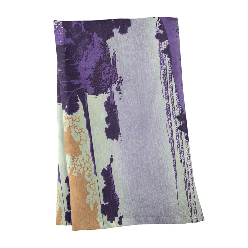 Hague Tea Towel Kitchen Towel, Cotton Twill, Purple/Orange